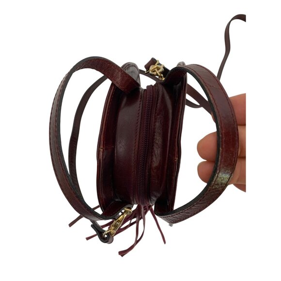 VTG Genuine Leather Round Crossbody Bag With Tassel & Adjustable Strap T10655 - Picture 5 of 13